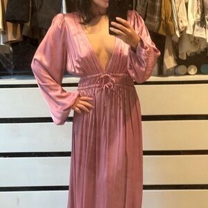 rose silk-like dress